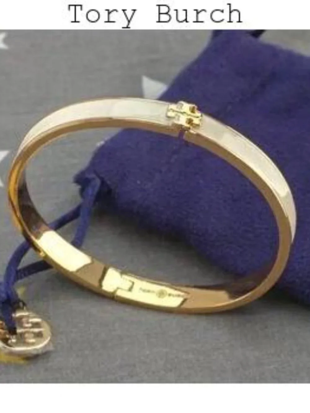 Tory Burch Kira Enamel 7mm Bracelet Bangle in New Ivory (Brand New) Medium